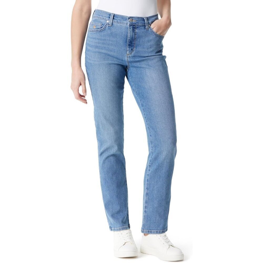 Women's High Rise Denim Jeans Cotton Blend Short Length Taper Fit